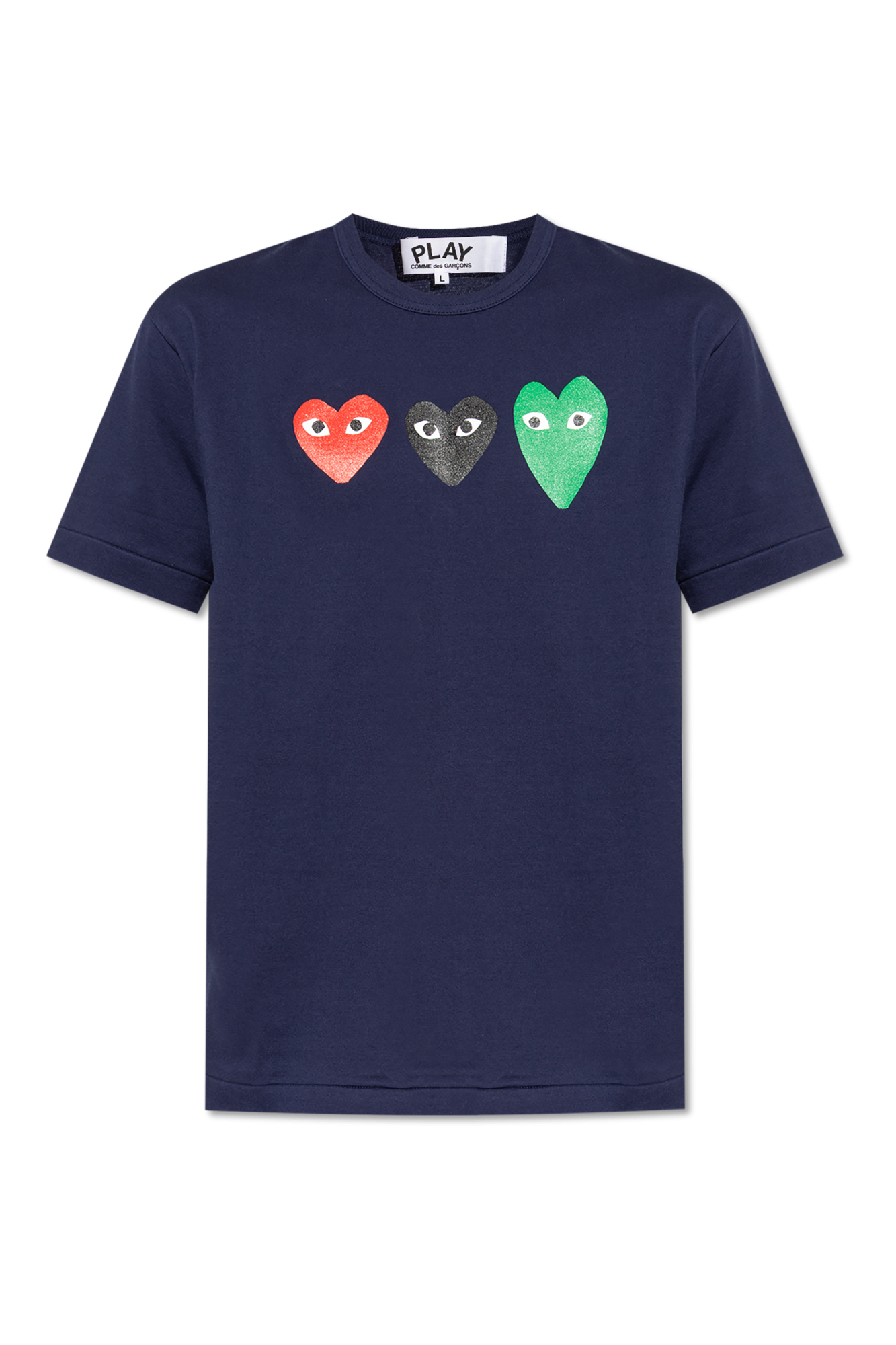 Tシャツ・カットソー COMME DES GARCONS COTTON T-SHIRT WITH LOGO PRINT Comme Des Garçons Play logo-print Cotton T-shirt | White
